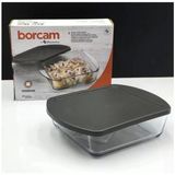 Paşabahçe 59854 Siyah Plastik Kapaklı Borcam Fırın Tepsisi 21X16 cm Isıya Dayanıklı Cam Malzeme