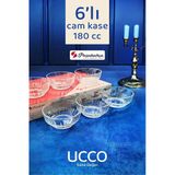 Paşabahçe 6'Lı 180Ml Echo Cam Kase Seti - Çerezlik, Sütlaç, Meze, Aşure Ve Tatlı Sunum Kasesi 530044 Şeffaf