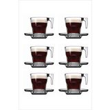 Paşabahçe 6'lı Casablanca Küçük Cam Espresso Fincan Seti 12 Parça Ekspresso Bardağı Fincanı Seti 70 Cc