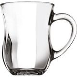 Paşabahçe 6'lı Kulplu Bardak 55373 Cam Dem Çay Bardağı Desensiz 140 ml Şeffaf