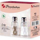 Paşabahçe 80232 Leafy 2 Li Tuzluk-Biberlik Set 100 cc Şeffaf Cam Malzeme ile Ergonomik Kullanım - 100 ml