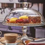 Paşabahçe 95200 32 cm Patisserie Ayaklı Kapaklı Fanus Şeffaf Cam Malzemeden Üretilmiştir