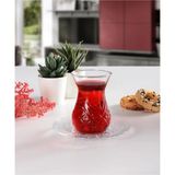 Paşabahçe 96992 Timeless Desenli 6 Kişilik 12 Parça Cam Çay Bardağı Takımı Seti - Şeffaf - 155 ml