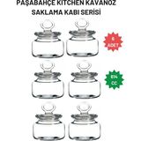 Paşabahçe 98863 Kitchen 614 cc 4 Adet Cam Kapaklı Contalı Kavanoz