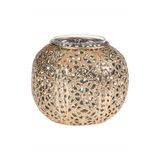 Paşabahçe Ajur Metal Tealight Mumluk, 13 cm Çap, 10 cm Yükseklik, Şeffaf