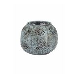 Paşabahçe Ajur Metal Tealight Mumluk S, Turkuaz, 11 x 11 cm