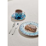 Paşabahçe Atlantic Porselen Pasta Tabağı Mavi Beyaz, Pasta Tabağı, 1 Adet