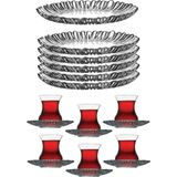 Paşabahçe Aurora 18 Parça Çay Pasta Seti 10512-95961 267 FMA269095 FMA294233 Cam Malzeme ile 12 Çay Bardağı ve 6 Pasta Tabağı
