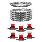 Paşabahçe aurora çay bardağı pasta tabağı seti takımı 18 parça