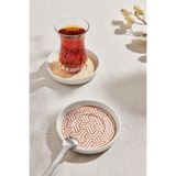 Paşabahçe Bakır Geo Porselen Çay Tabağı, Çok Renkli