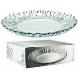 Paşabahçe Beyaz Aurora 21 cm Yuvarlak Pasta Tabağı 6'lı Şeffaf Desenli Set