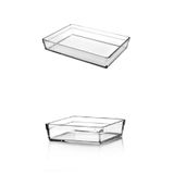 Paşabahçe Borcam Premium Büyük Kare ve Büyük Dikdörtgen Set, 28,5 x 23,5 cm, Şeffaf