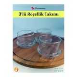 Pasabahçe Cam Reçellik, Kahvaltılık, Limonluk, Saklama Kabı Kapaksız 3'lü Set, Şeffaf