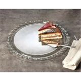 Paşabahçe Cam Yuvarlak Servis Tabağı 26 cm Şeffaf Desenli Tekli Petite Patisserie