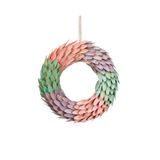 Paşabahçe Çelenk Kapı Süsü 43 cm, Pembe, Dekoratif Yapay Buket, Salon ve Ofis İçin