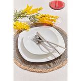 Paşabahçe Cubic Porselen Yemek Tabağı, Beyaz