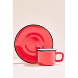 Paşabahçe Electrum Seramik Espresso Fincanı Kırmızı