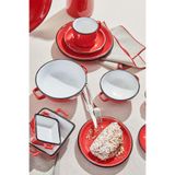 Paşabahçe Electrum Seramik Pasta Tabağı, Kırmızı, 20 x 20 cm