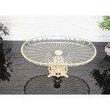 Paşabahçe Elegance Çizgili Gold Döküm Ayaklı Sunum Tabak Oval & Servis Tabağı 27CM - 1 Adet
