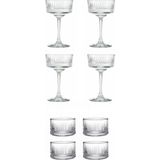 Paşabahçe Elysia 440436 4 Lü Ayaklı Bardak + 530038 4 Lü 235 cc Kase Set