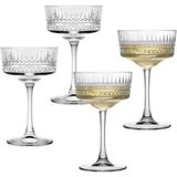 Paşabahçe ELYSIA-440436 Desenli Cam Bardak 6 Parçalı Şeffaf Kulpsuz Set
