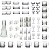 Paşabahçe Elysia 61 Parça Cam Bardak, Sunumluk, Çerezlik, Dondurmalık Gümüş Desensiz Set