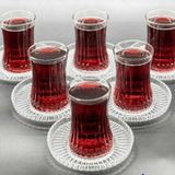 Paşabahçe Elysia Çay Bardağı Riva Çay Tabağı Takımı 24 Parça Çok Renkli