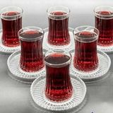 Paşabahçe Elysia Çay Bardağı Riva Çay Tabağı Takımı 24 Parça - Şeffaf