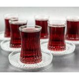 Paşabahçe Elysia Çay Bardağı Seti 12 Parça Desenli Cam Malzeme ile Şeffaf Tasarım