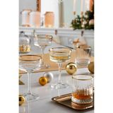 Paşabahçe Elysia Golden Touch Şampanya Kadehi, 260 cc, Kristal Cam, Altın Renk