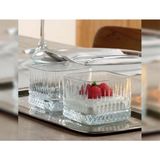 Paşabahçe Elysia Kare Magnolia Kasesi Şeffaf Cam 12 li Çok Amaçlı Çerezlik 8x8x6 cm