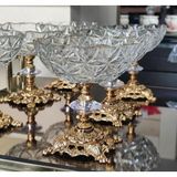 Paşabahçe Estrella Ayaklı Cam Kase 6'lı Set, Altın Yaldızlı, Tatlı Dondurmalık Çerezlik Sunumluk, Şık Tasarım