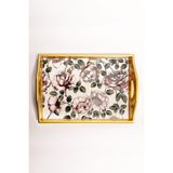 Paşabahçe Flor Dekoratıf Tepsi 37,5 x 40 Cm, Şık Servis Tepsisi - Çok Renkli
