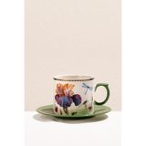Paşabahçe Flora Porselen Çay Fincanı Mor