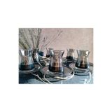 Paşabahçe Füme Siyah Çay Seti 12 Parça Çay Bardağı Takımı
