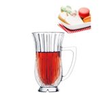 Paşabahçe Glamour Ayaklı Çay Bardağı, Kulplu, 6'lı Set, Cristalline