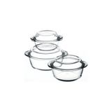 Paşabahçe Glassyou 3'lü Yuvarlak Set Borcam, Cam Tencere