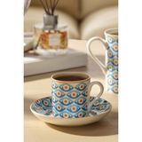 Paşabahçe Göz Porselen Espresso Fincanı - 1 Adet - Çok Renkli