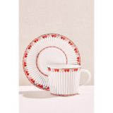 Paşabahçe Hearts Porselen Çay Fincanı, Kırmızı