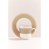 Paşabahçe Herringbone Porselen Gold Türk Kahvesi Fincan