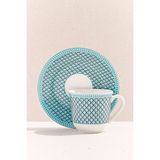 Paşabahçe Herringbone Porselen Yeşil Türk Kahvesi Fincan, Türk Kahvesi Fincanı, 1 Adet