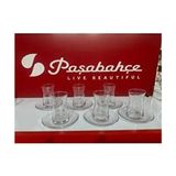 Paşabahçe Heybeli 12 Parça Çay Bardağı Seti 170 cc Beyaz Cam Malzemeden Şık Tasarım - 170 ml