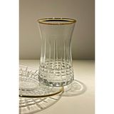 Paşabahçe Heybeli Altın Yaldızlı 6 Kişilik 12 Parça Çay Seti 160CC 42361 Rio Model - 160 ml