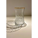 Paşabahçe Heybeli Altın Yaldızlı 6 Kişilik 12 Parça Çay Seti 160CC 42361 Safir Model - 160 ml