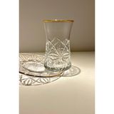 Paşabahçe Heybeli Altın Yaldızlı 6 Kişilik 12 Parça Çay Seti 160CC 42361 Tango Model - 160 ml