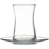 Paşabahçe Heybeli Çay Bardağı Takımı - Çay Seti Takımı 24 Parça 12 Kişilik - Şeffaf - 0 - 499 ml