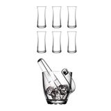 Paşabahçe Heybeli Rakı Bardağı 6 lı ve Buz Kovası 7 Parça Rakı Seti
