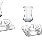 Paşabahçe İnce Belli Gravürlü 12 Parça Çay Seti Takımı