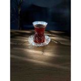 Paşabahçe İnce Belli Kesme Göz Desenli Çay Seti
