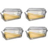 Paşabahçe Kapaklı Frigo Cam Kahvaltılık 4 Lü Set 072OA Tereyağlık Peynirlik 480cc Dayanıklı Yüzey
